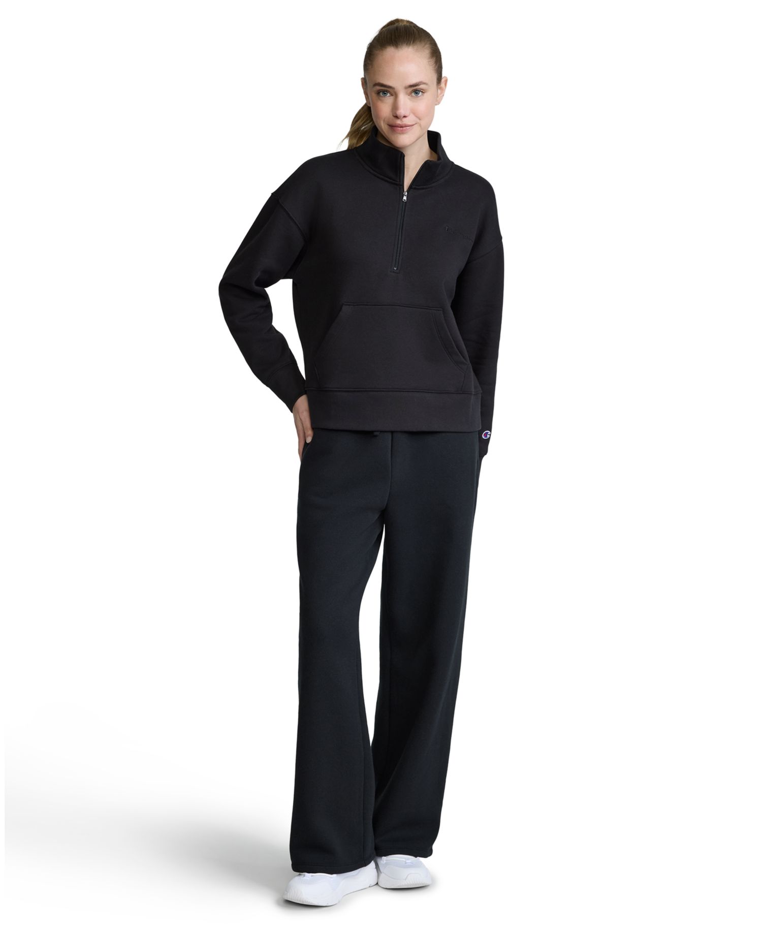 Women's Mock Neck Quarter-Zip Fleece Sweatshirt