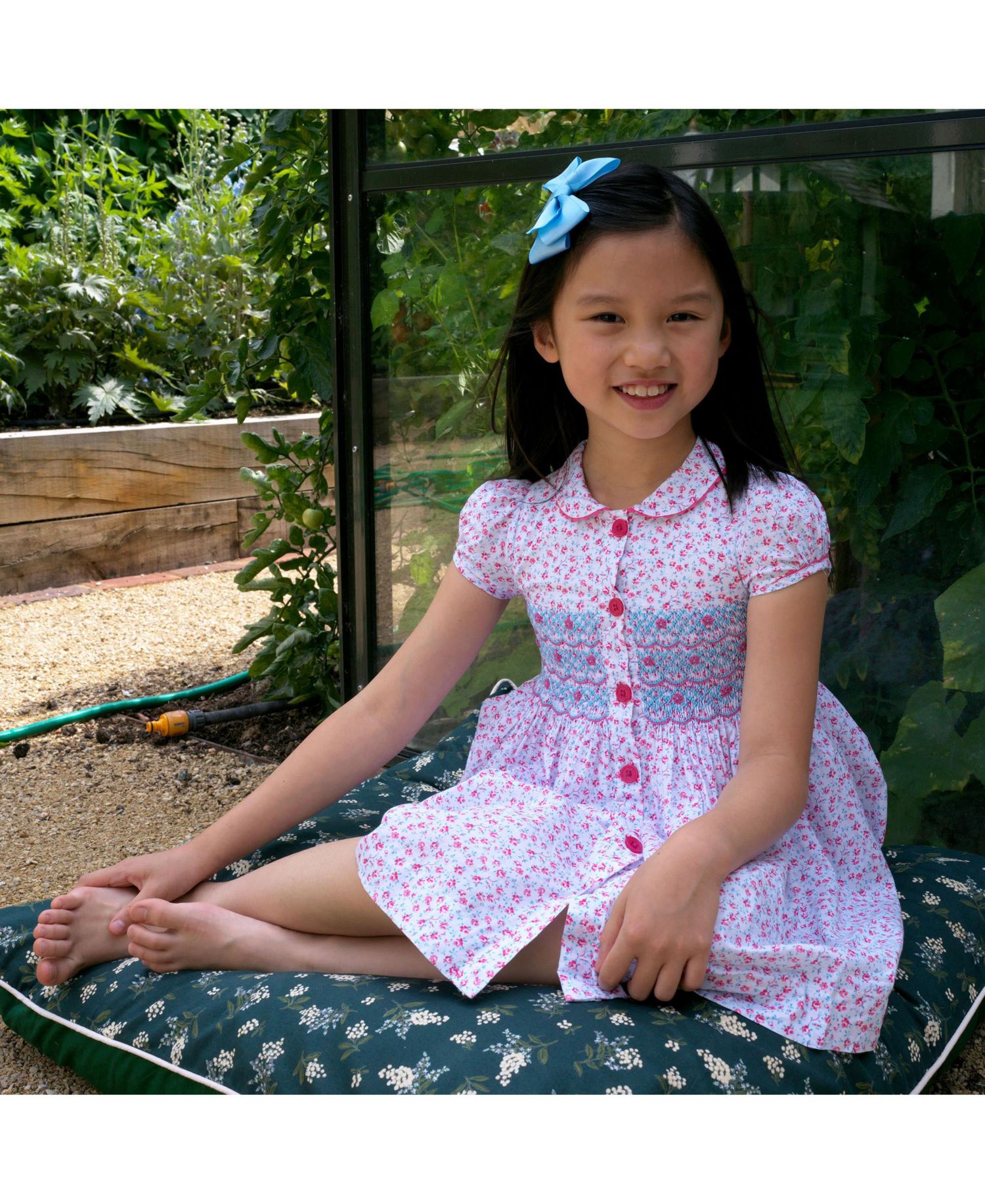 Girls 2-10 Smocked Button-front Dress