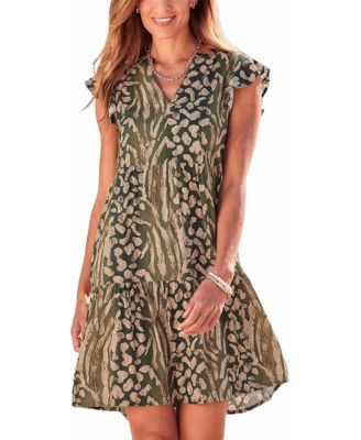 Women's Animal Print Tiered Dress