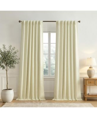 Serene Linen Blend Blackout Back Tab/Rod Pocket Window Curtain