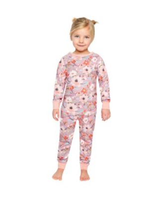 Toddler Girls(2T-5T) Cotton Two Piece Pajama Set Floral Print