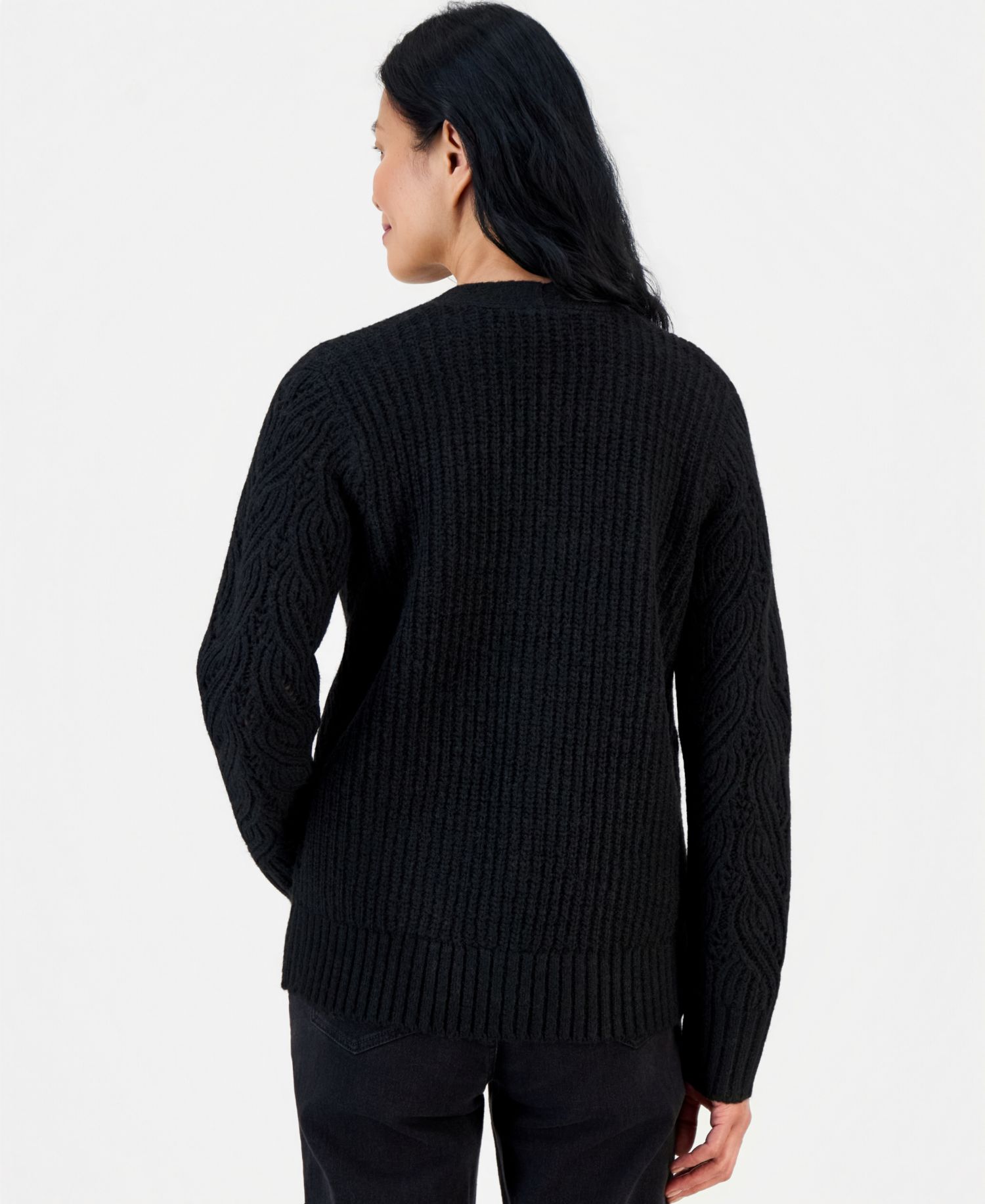 Women's Pointelle Boyfriend Cardigan