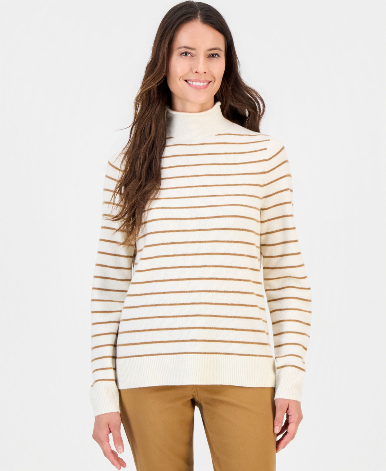 Petite Luxsoft Stripe Rollneck Sweater