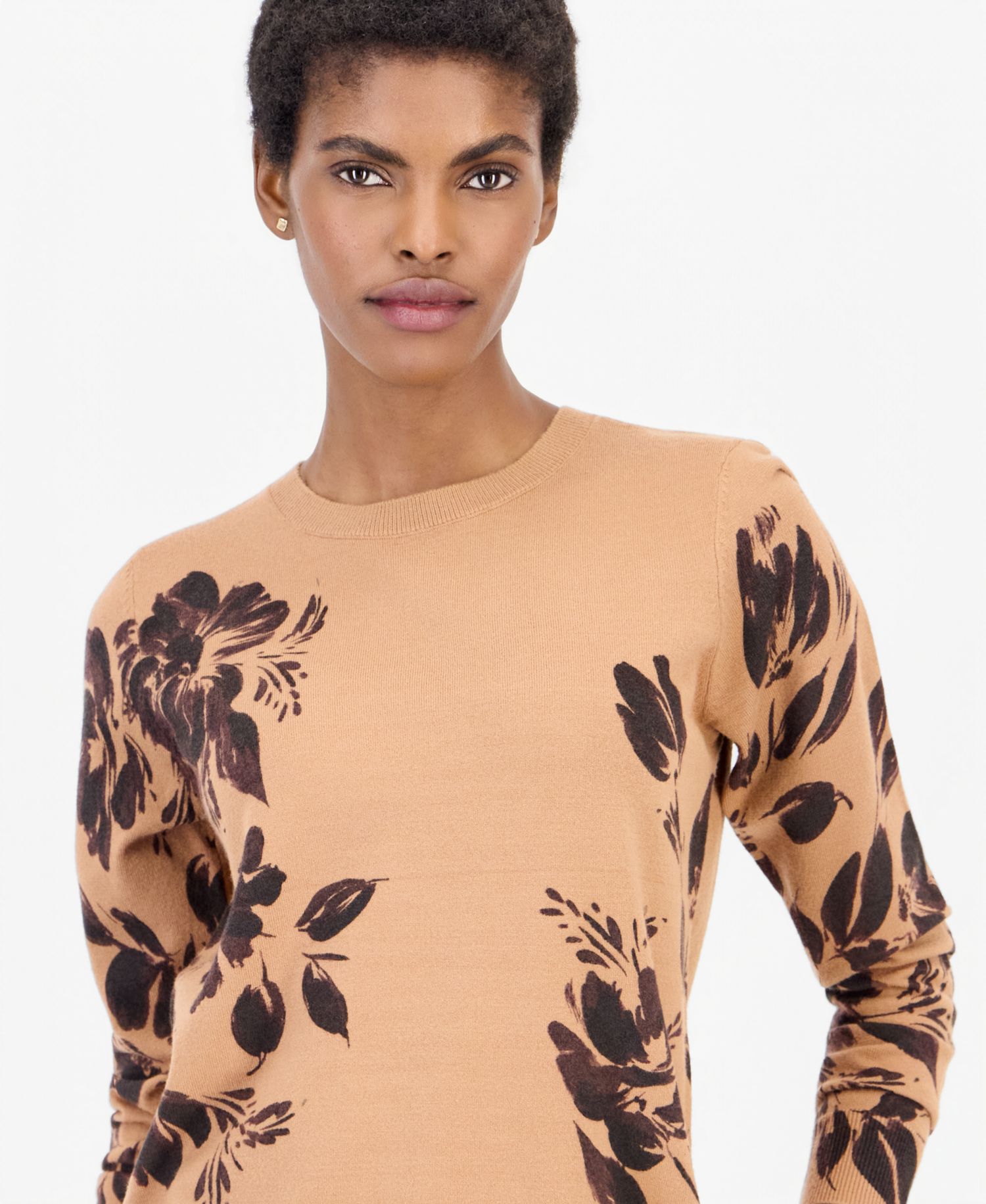 Women's Printed Fine Gauge Crewneck Sweater