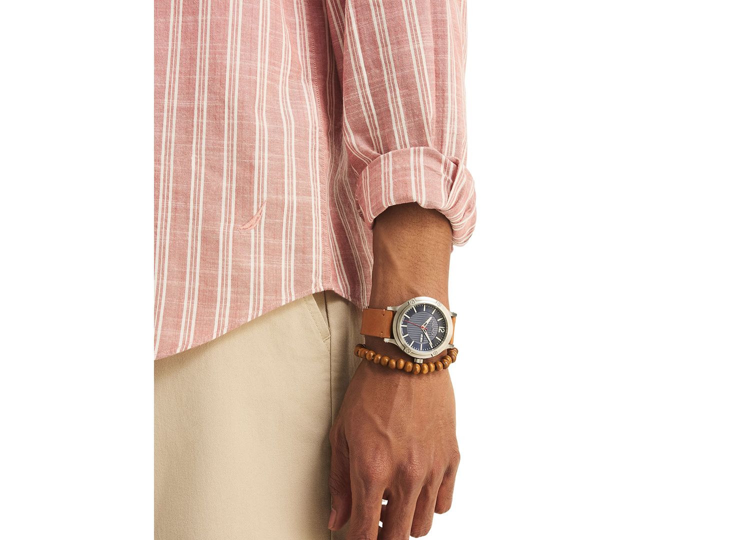 Men's Textured Strip Long-Sleeve Shirt