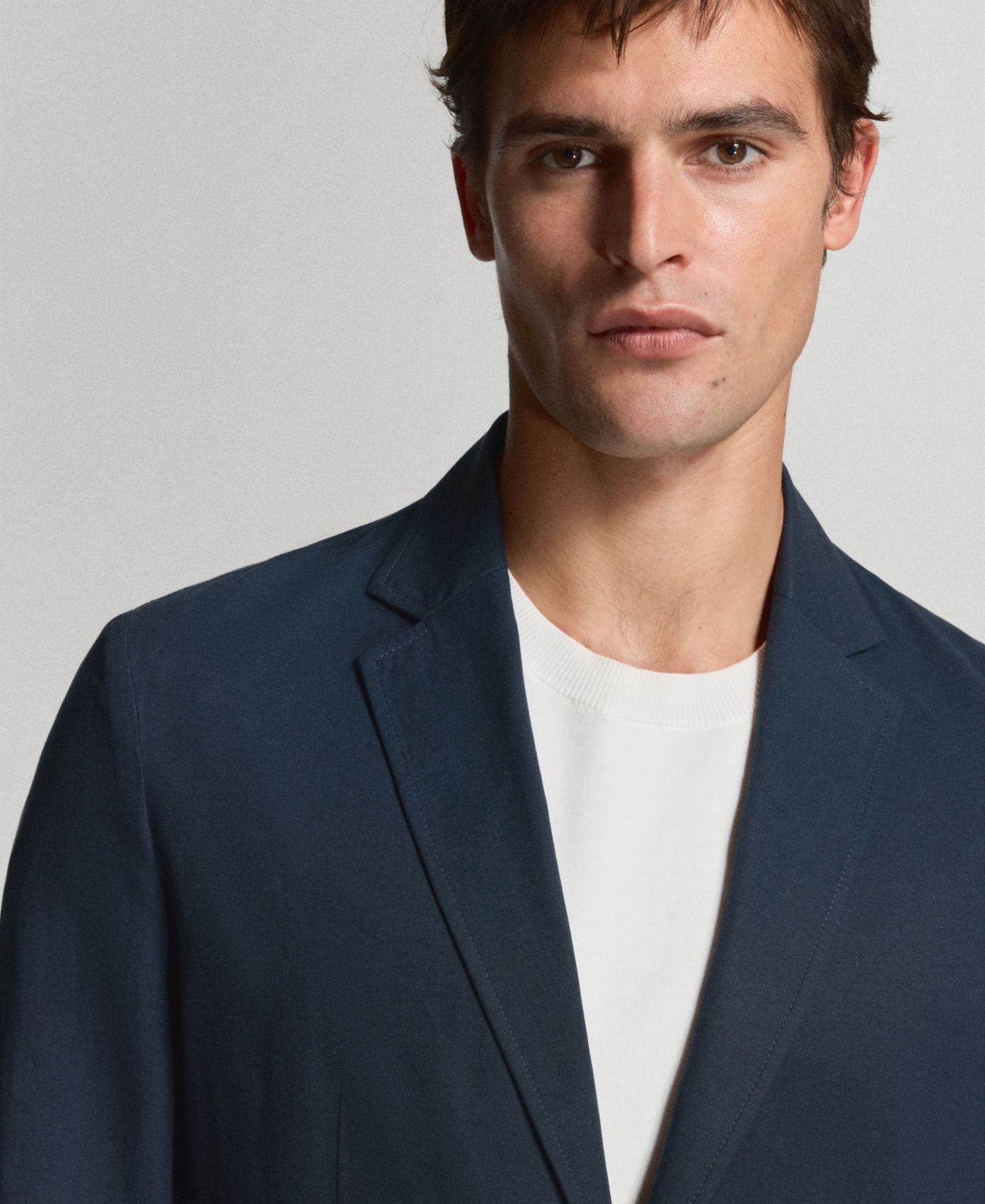 Мужской пиджак MANGO Slim-Fit Linen-Lyocell Blend Suit Blazer, цвет: Тёмно-синий — фото 6