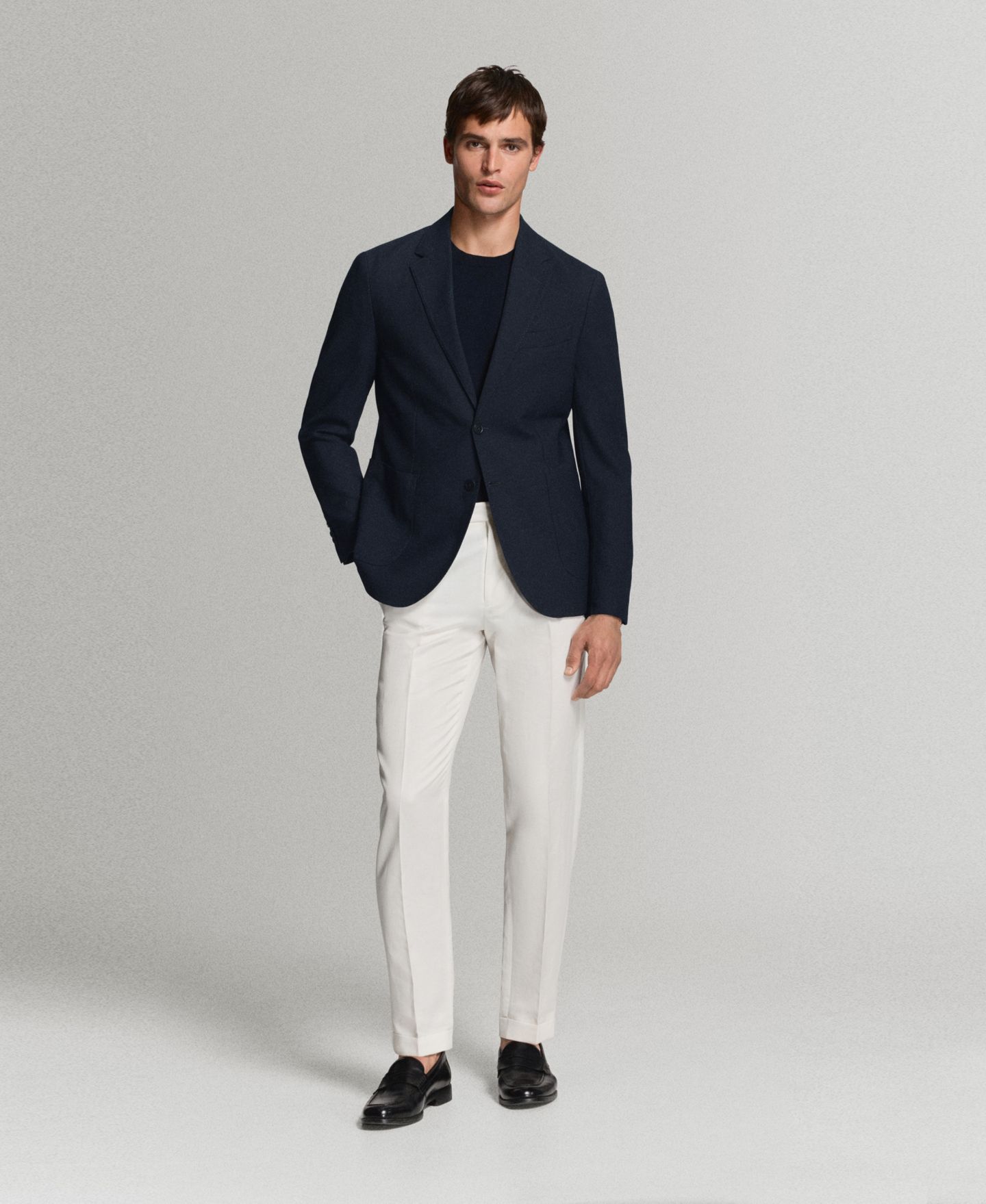 Мужской пиджак MANGO Pockets Slim-Fit Blazer, цвет: Тёмно-синий — фото 7