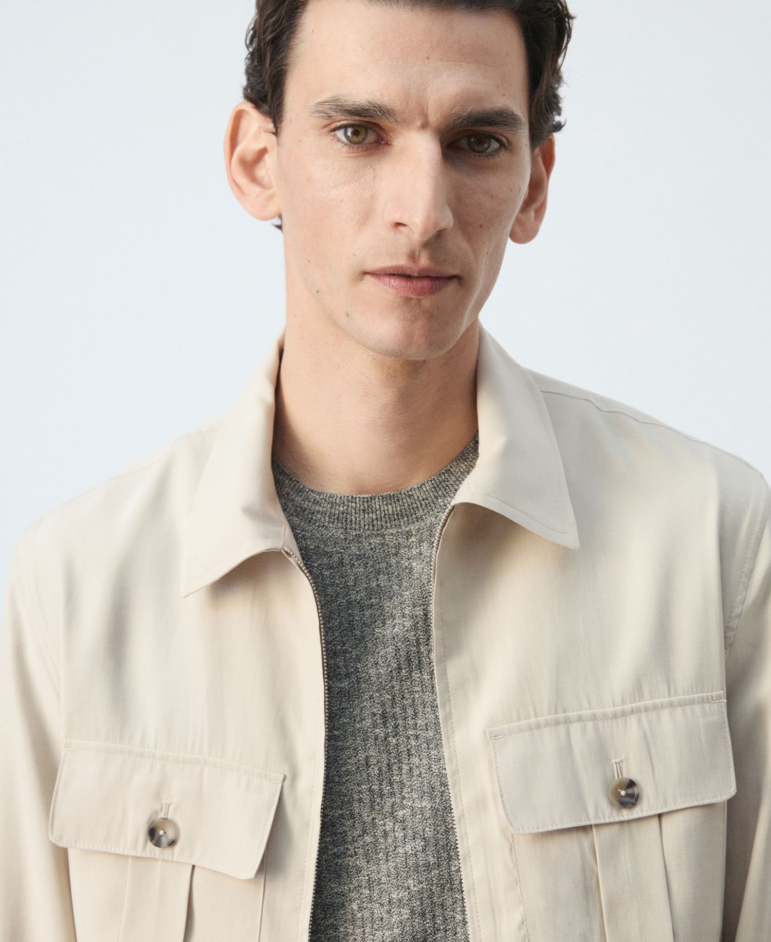 Men's Pockets Regular-Fit Modal Jacket