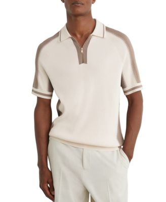 Men's Elmers Colour-Block Half-Zip Knitted Polo Shirt
