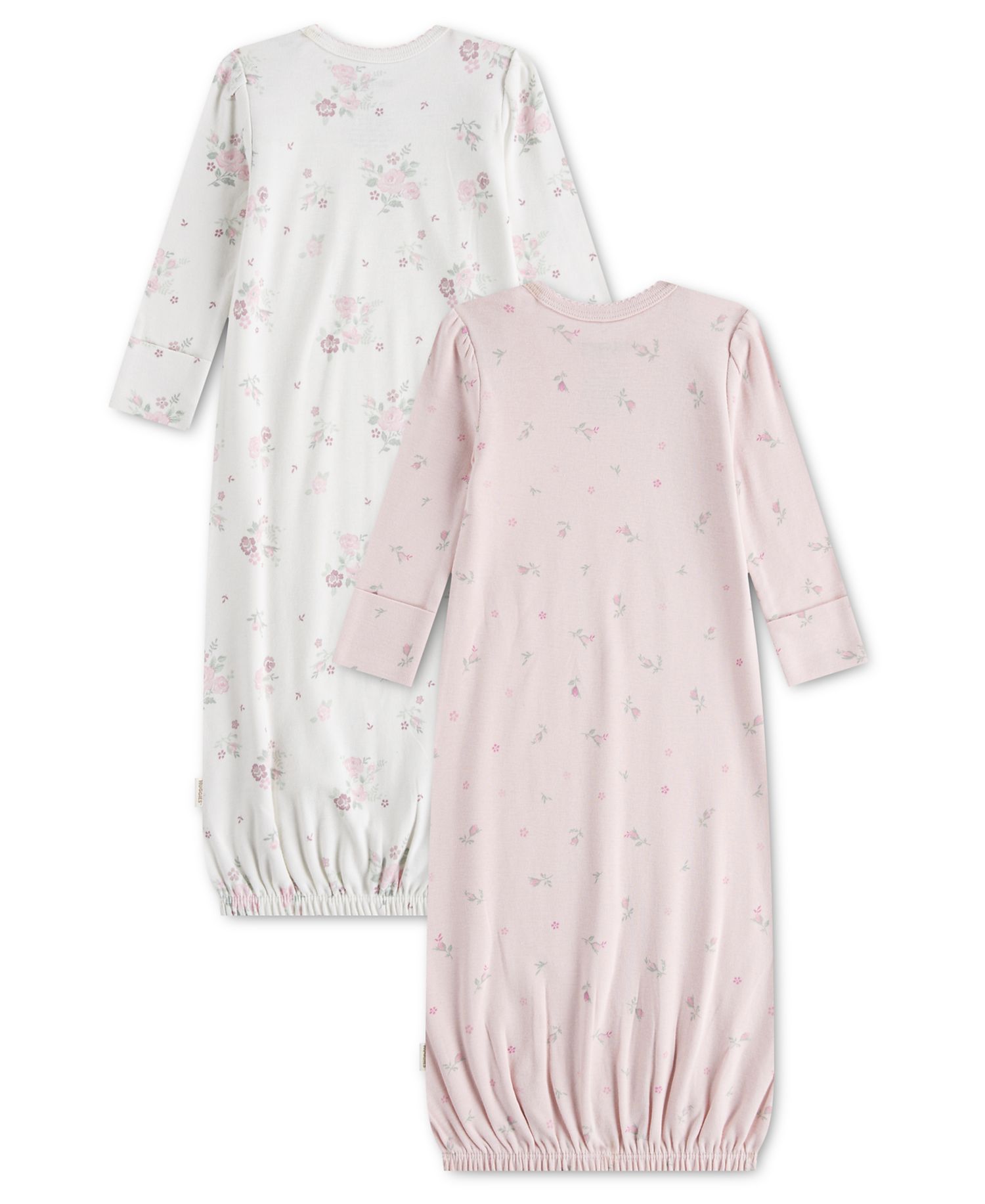 Baby Girls' Babywear Long-Sleeve Gowns, 2-Pack