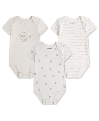 Baby Boys' and Baby Girls' Babywear Short-Sleeve Bodysuits, 3-Pack