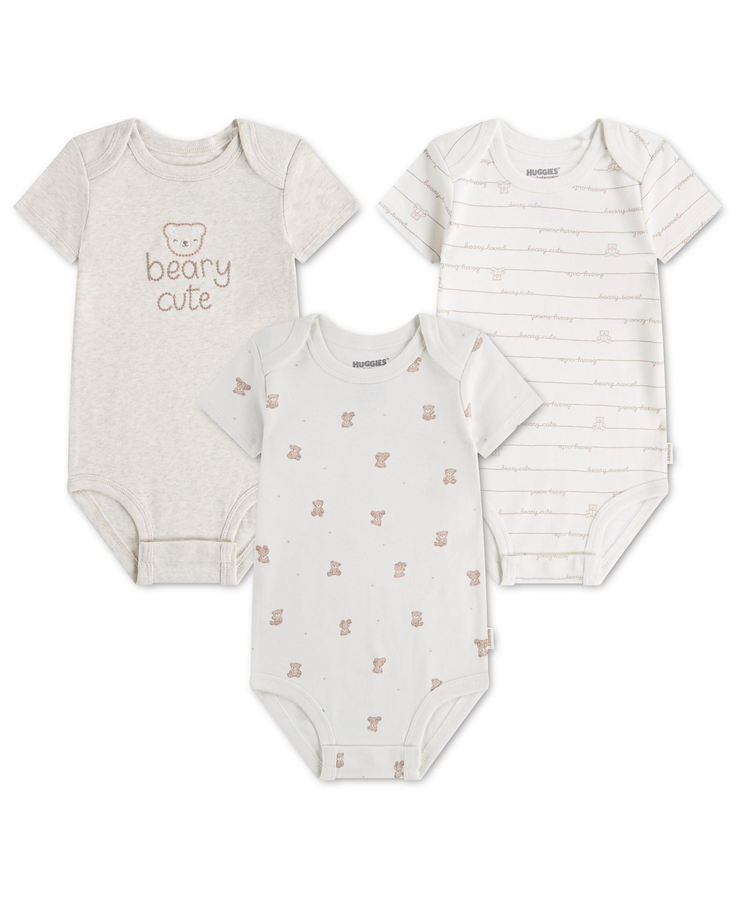 Baby Boys' and Baby Girls' Babywear Short-Sleeve Bodysuits, 3-Pack
