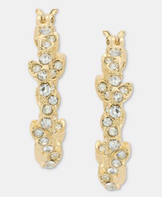 Glass Crystal Drama Vine Hoop Earrings