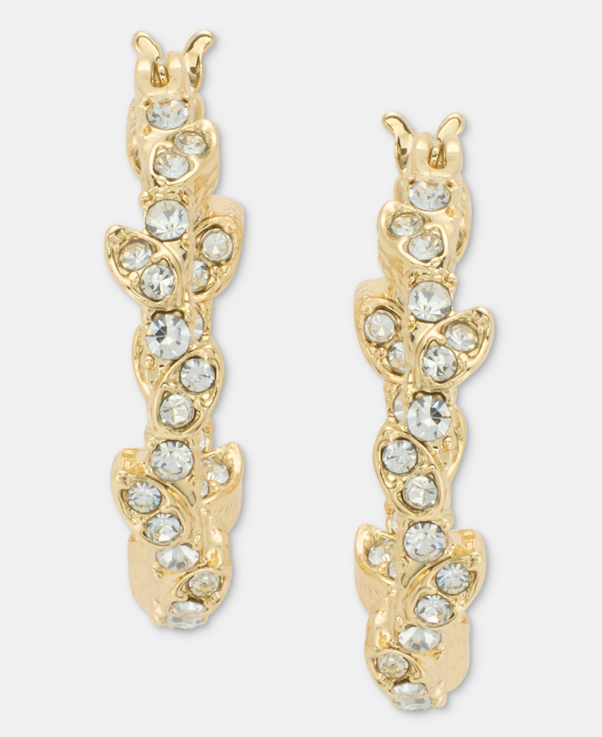 Marchesa Glass Crystal Drama Vine Hoop Earrings