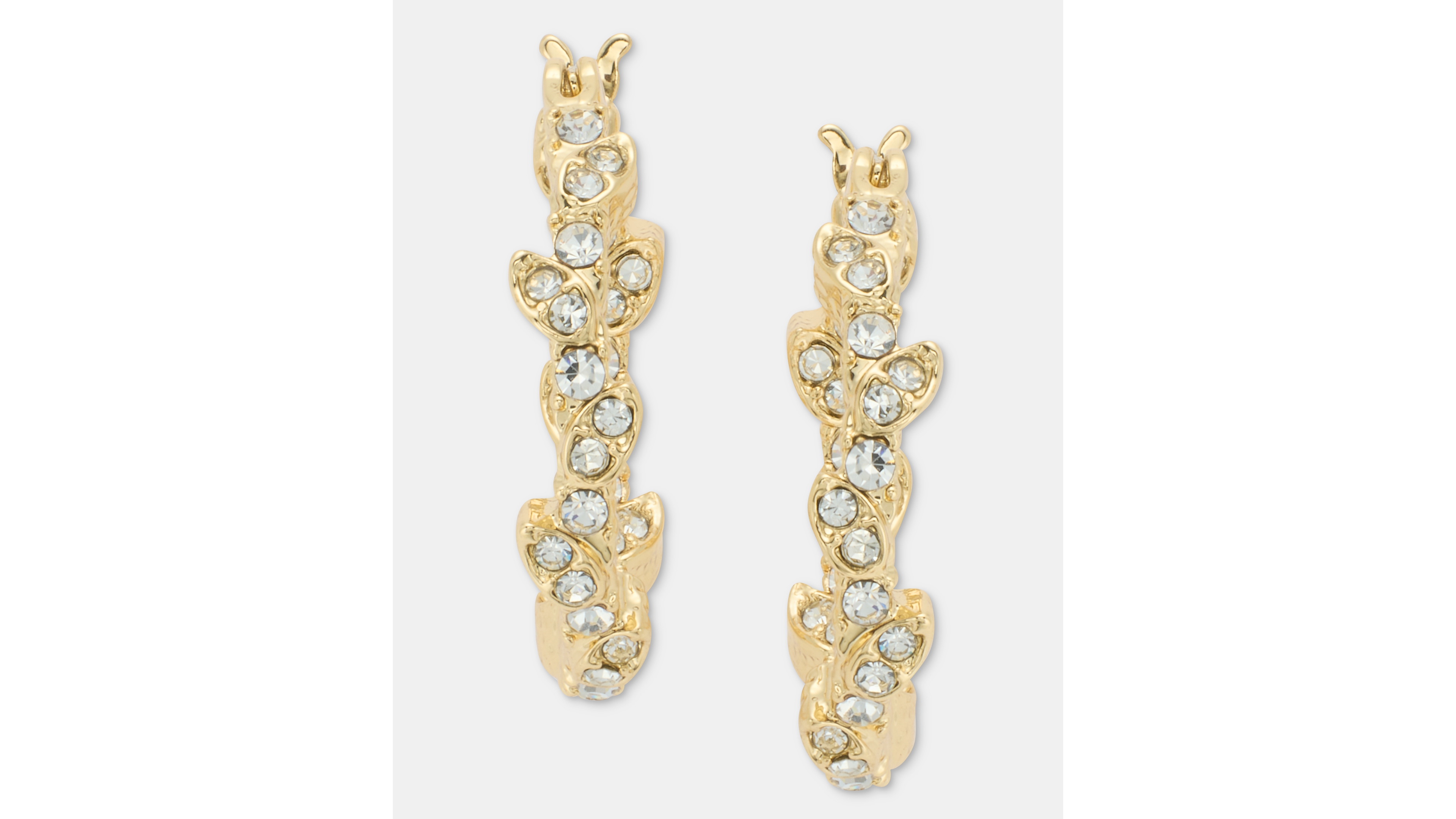 Marchesa Glass Crystal Drama Vine Hoop Earrings