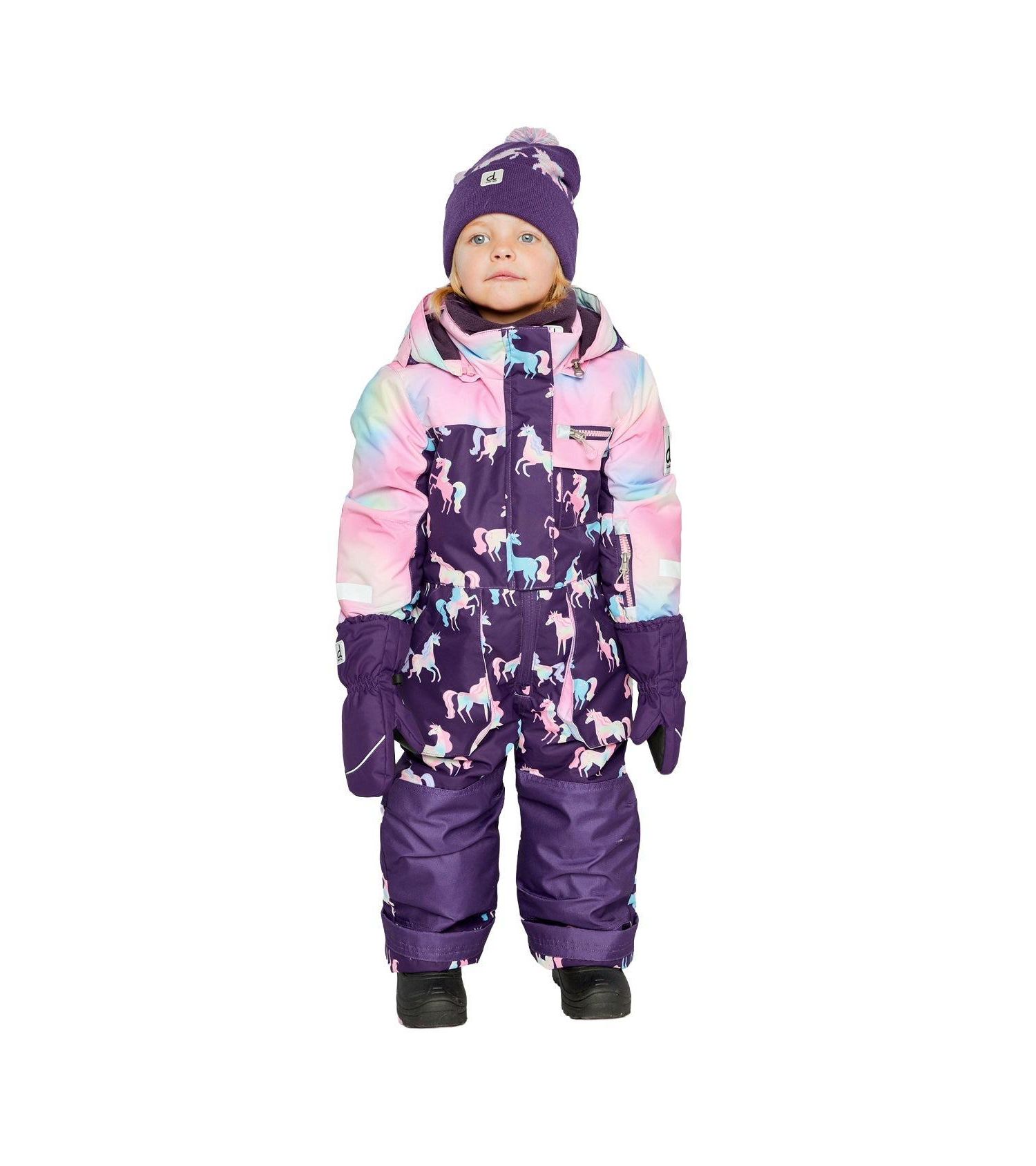 Little and Big Girl( 6 to 14 ) One Piece Play Snowsuit Unicorn Print