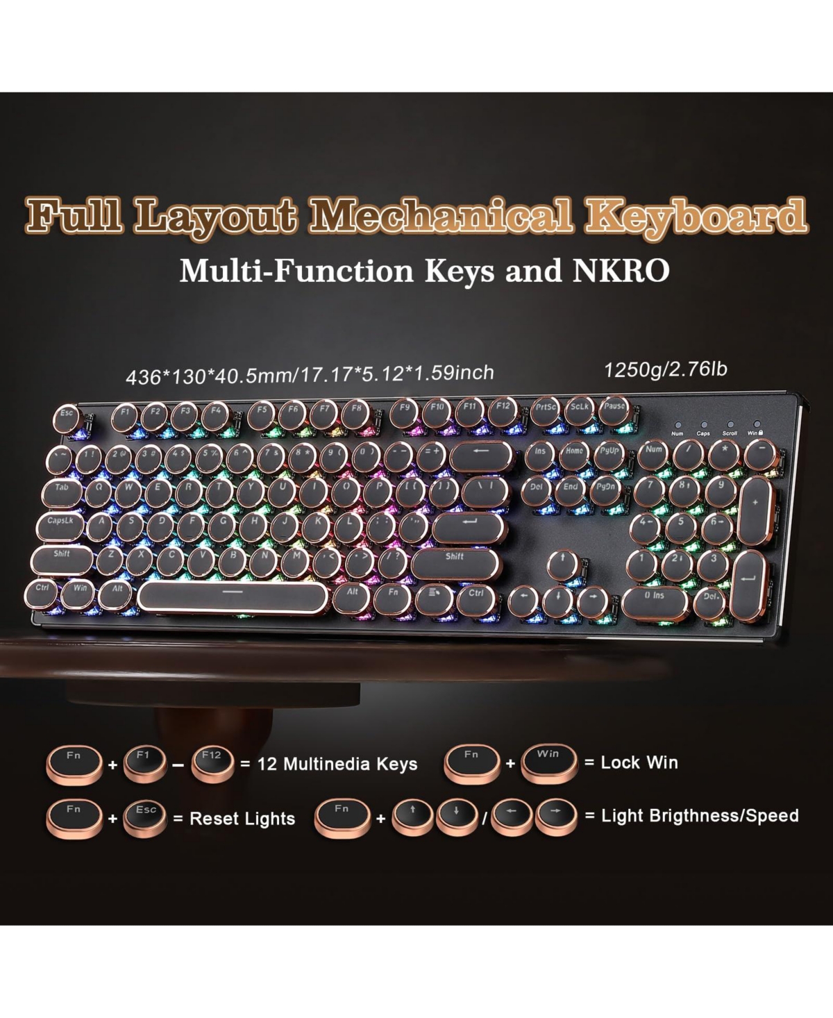 Lisen Onyx Tactile QL108 Pbt Mechanical Keycap Set, Compatible with Windows and Mac