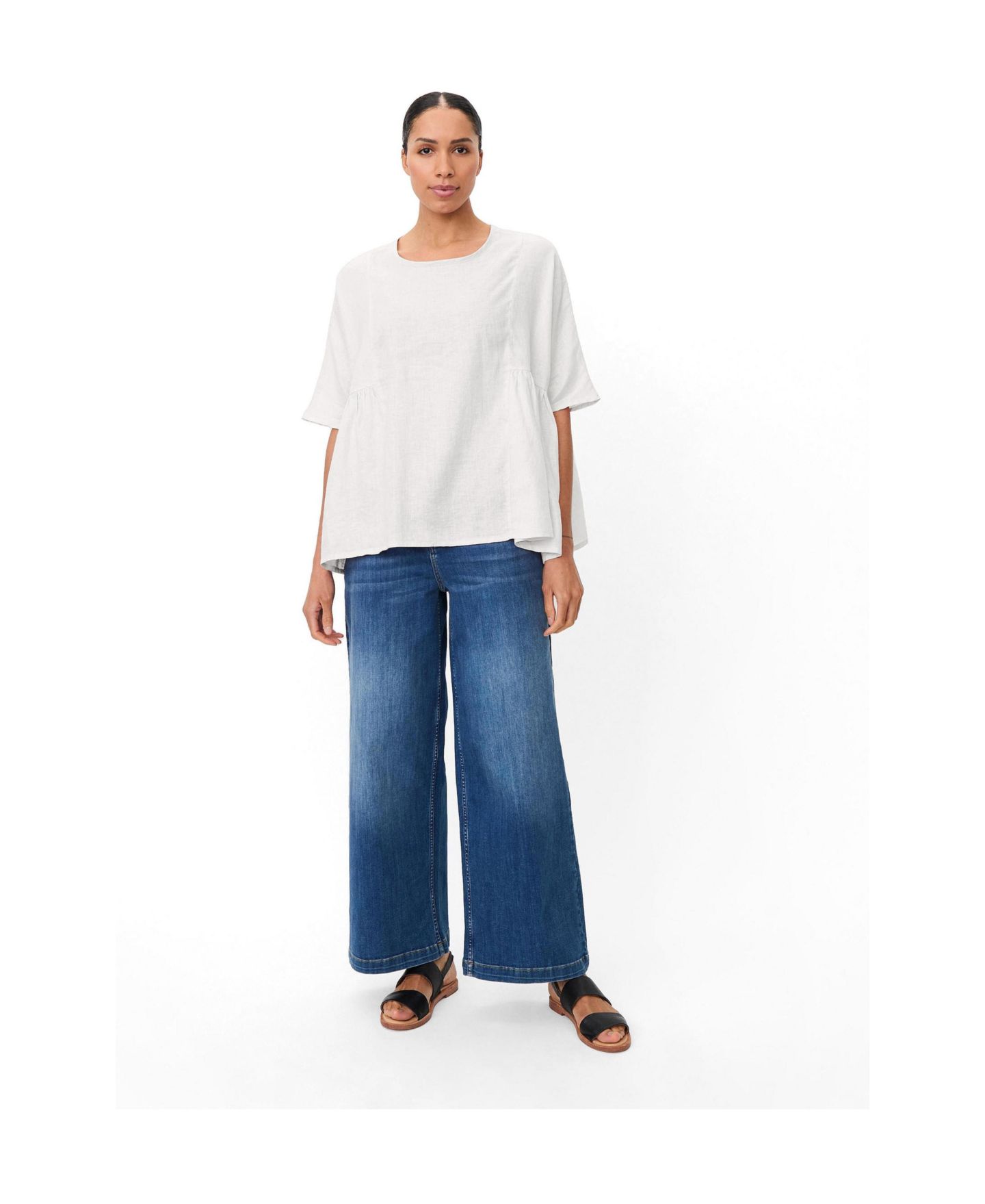 Женская блузка Masai Copenhagen Mablissea Oversized Short-Sleeve Linen, цвет: Белый — фото 2