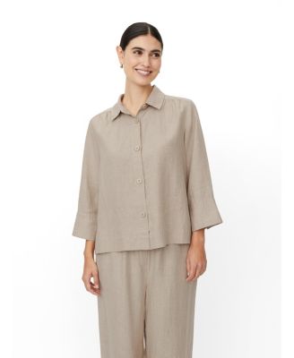 Women's Midakai 3/4-Sleeve Linen Button-Up Shirt