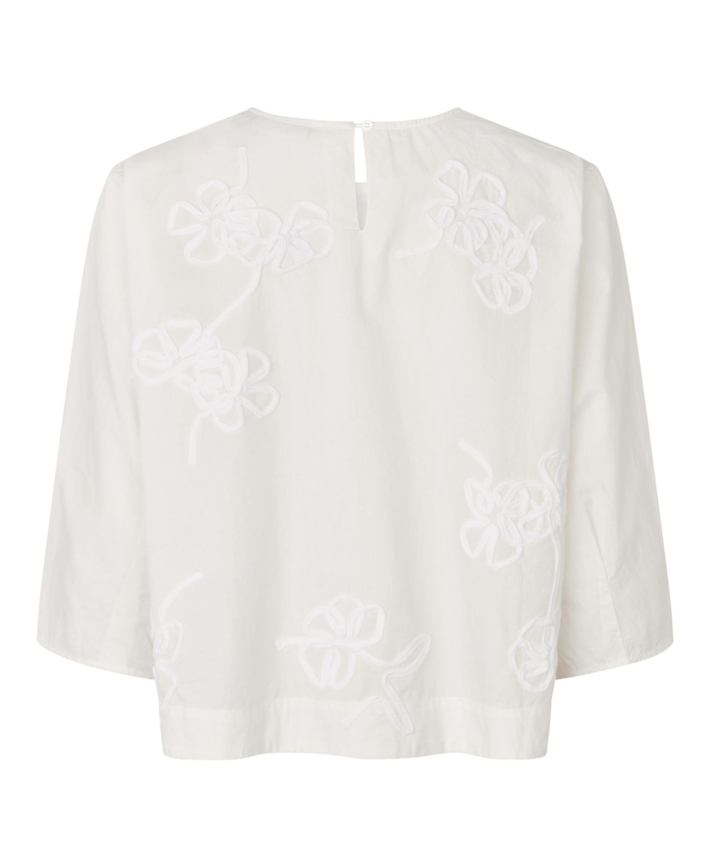 Женская блузка Masai Copenhagen MaDrenithra Embroidered Floral-Print 3/4 Sleeve, цвет: Чёрный — фото 5