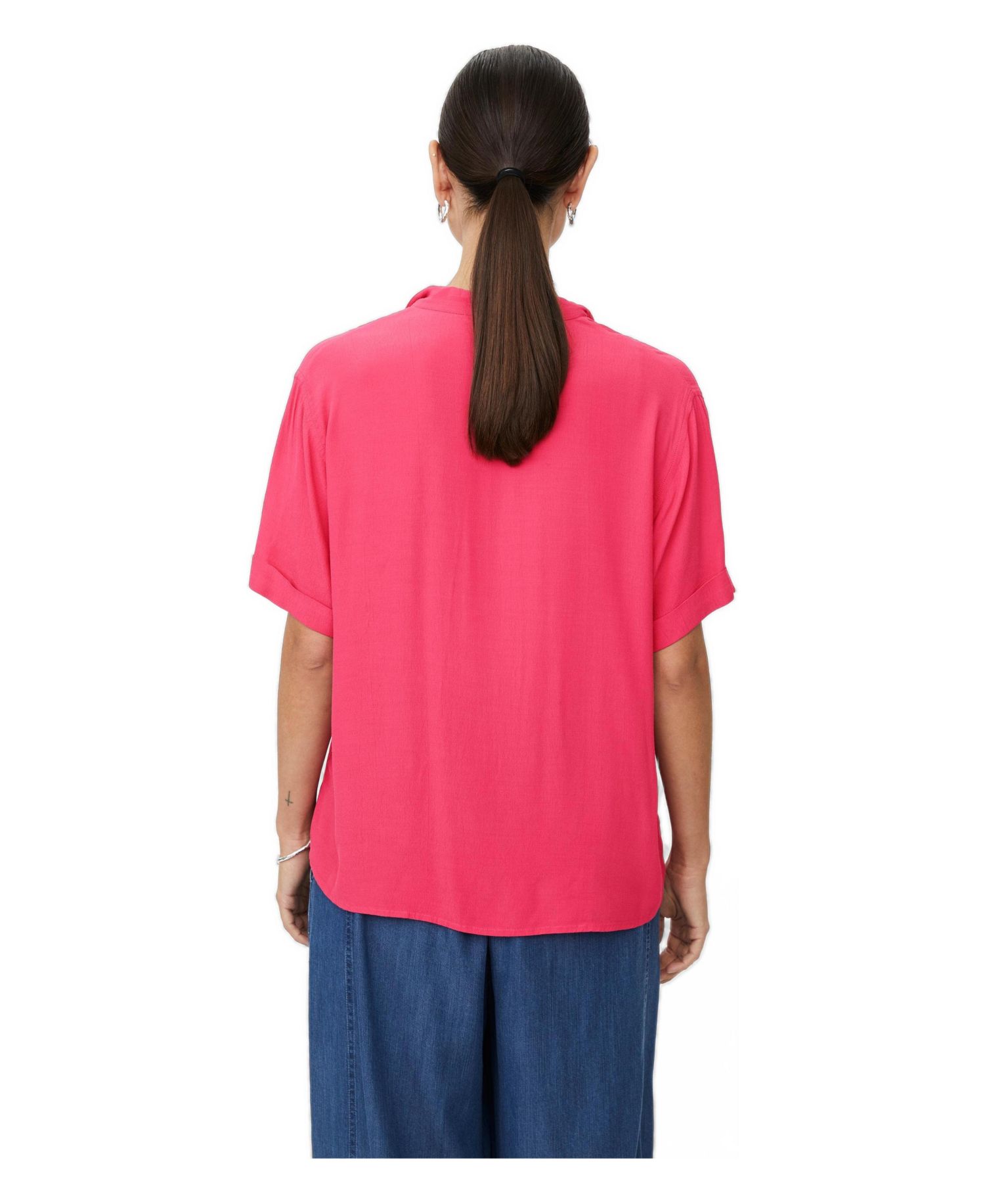 Women's MaDyvora V-Neck Short-Sleeve Ruffle Blouse
