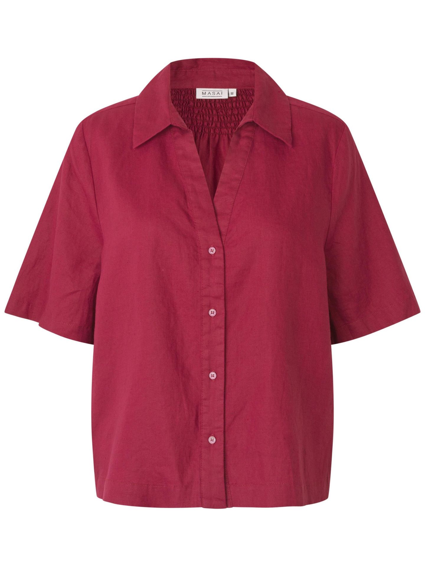 Женская рубашка Masai Copenhagen Mairyssa Smock Back Linen, цвет: Свекольный красный — фото 6