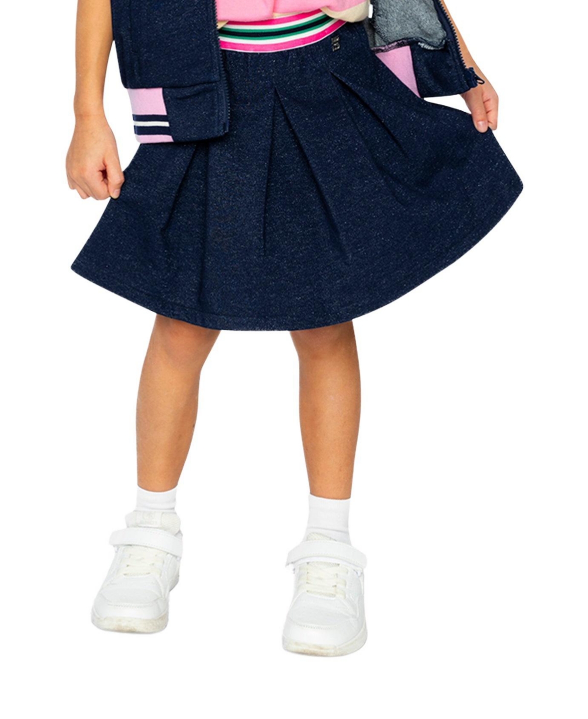 Deux par Deux Toddler Girls ( 2 to 5 ) Pleated French Terry Skirt Denim