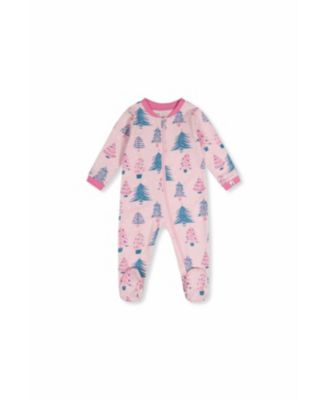 Baby Girl (3M-24M) Cotton Tree Print One Piece Pajama