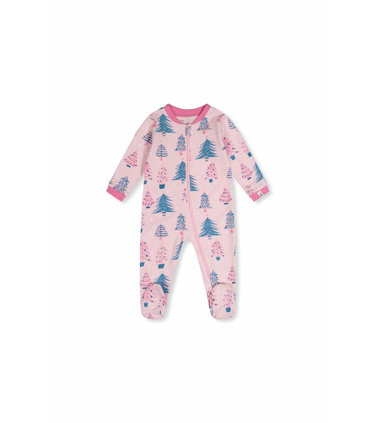 Baby Girl (3M-24M) Cotton Tree Print One Piece Pajama