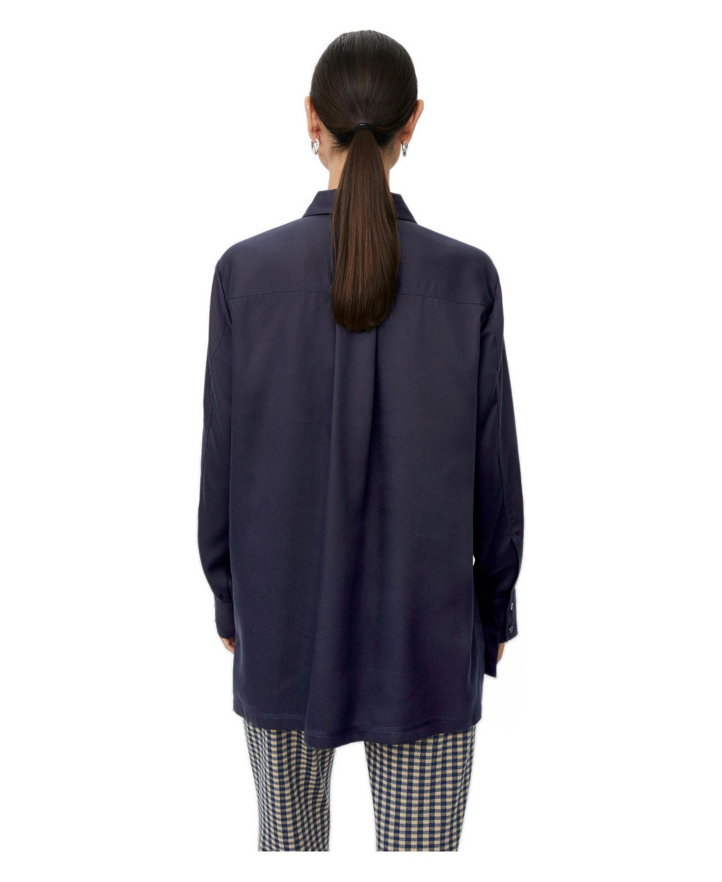 Женская рубашка Masai Copenhagen Maitaliane Oversized Button-Up Long-Sleeve, цвет: Тёмно-синий — фото 3