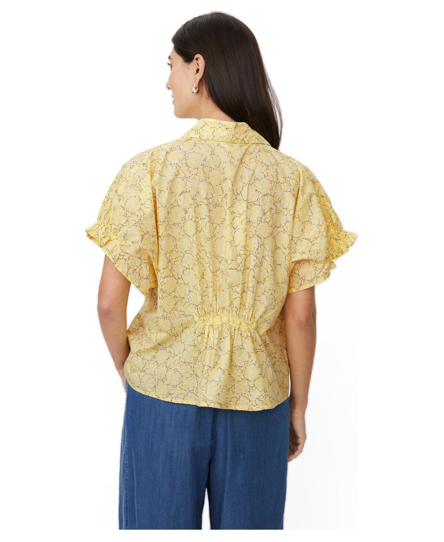 Women's MaIndorix Floral Short-Sleeve Ruffle-Cuff Shirt