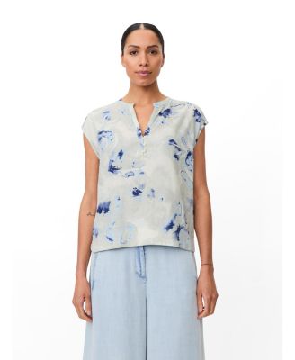 Women's Maelphira Floral Cap-Sleeve Linen-Viscose Blend Blouse