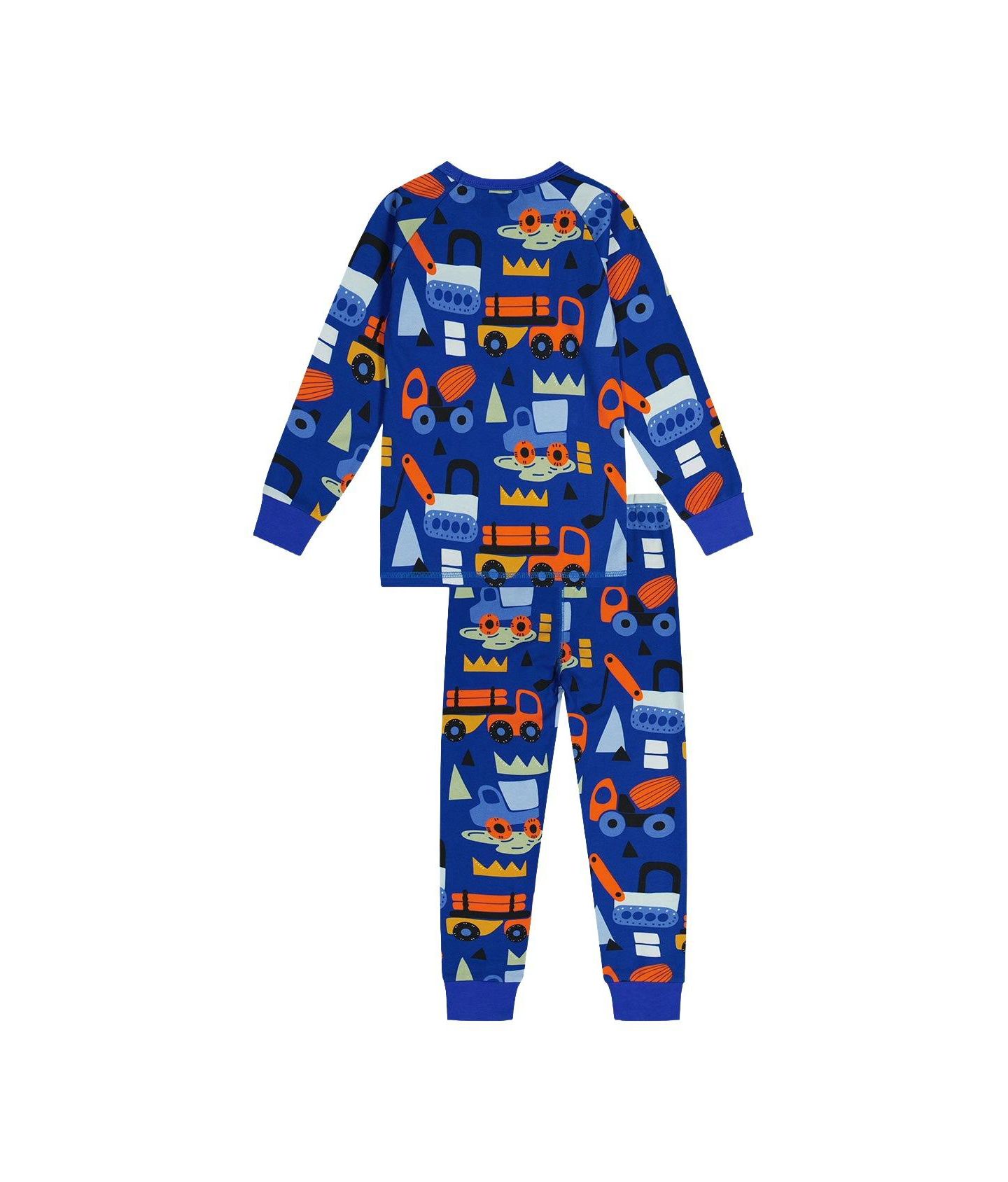 Deux par Deux Little and Big Boy's (6-12) Cotton Two Piece Pajama Set, цвет: Синий с принтом — фото 5