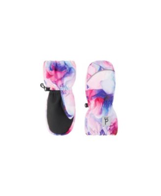 Little and Big Girl(6-16) Play Winter Mittens Mauve Flower Print
