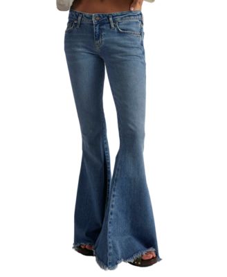 Women's Emre Flare Low-Rise Distressed Hemline Jeans