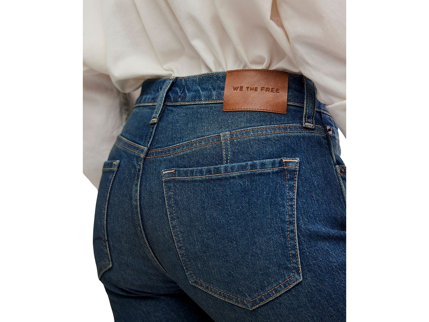 Женские джинсы Free People Edie High-Rise Tapered, цвет: Синий — фото 4