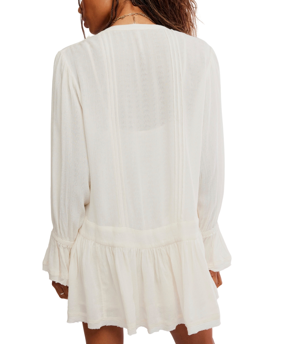 Free People Women's Free-Est Crinkled Button-Front V-Neck Mini Dress