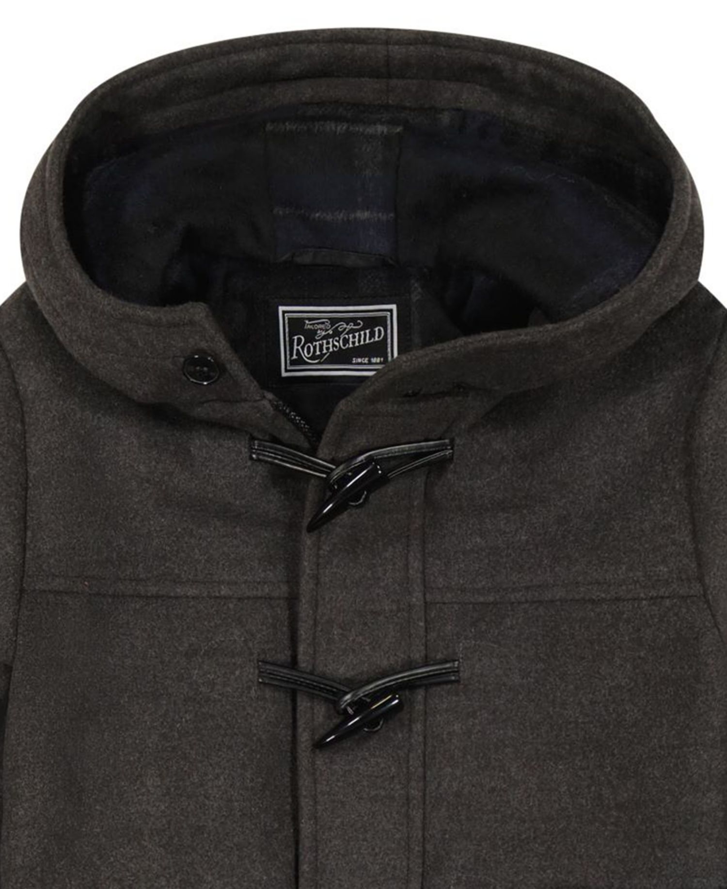 S Rothschild Boys' 6-16 Long-Sleeve Iconic Toggle Coat with Plaid Scarf