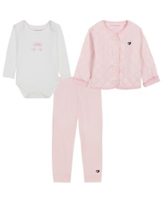Baby Girls' Long-Sleeve Jacket, Bodysuit and Pants, 3-Piece Set