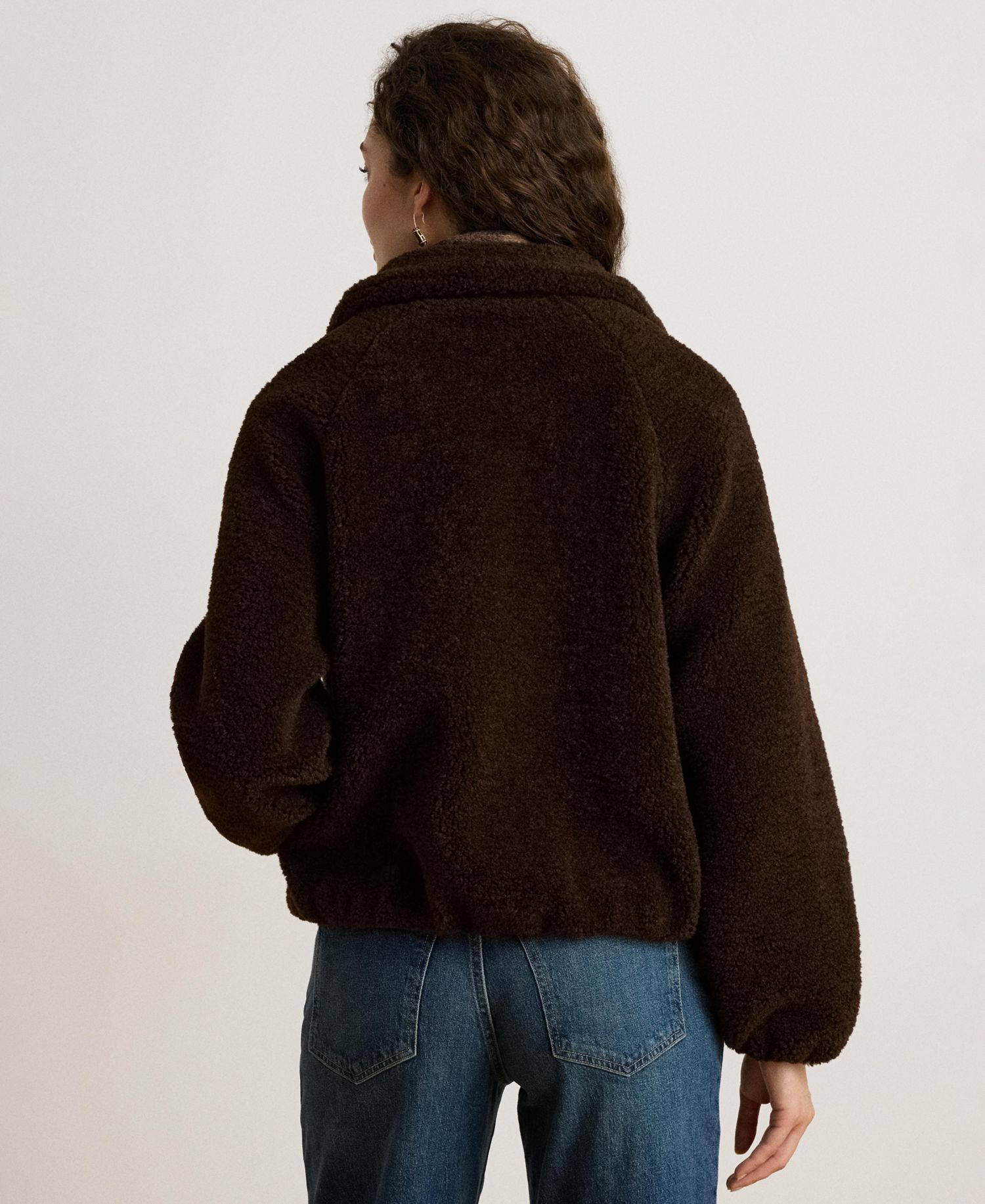 Women's Funnelneck Faux-Shearling Jacket