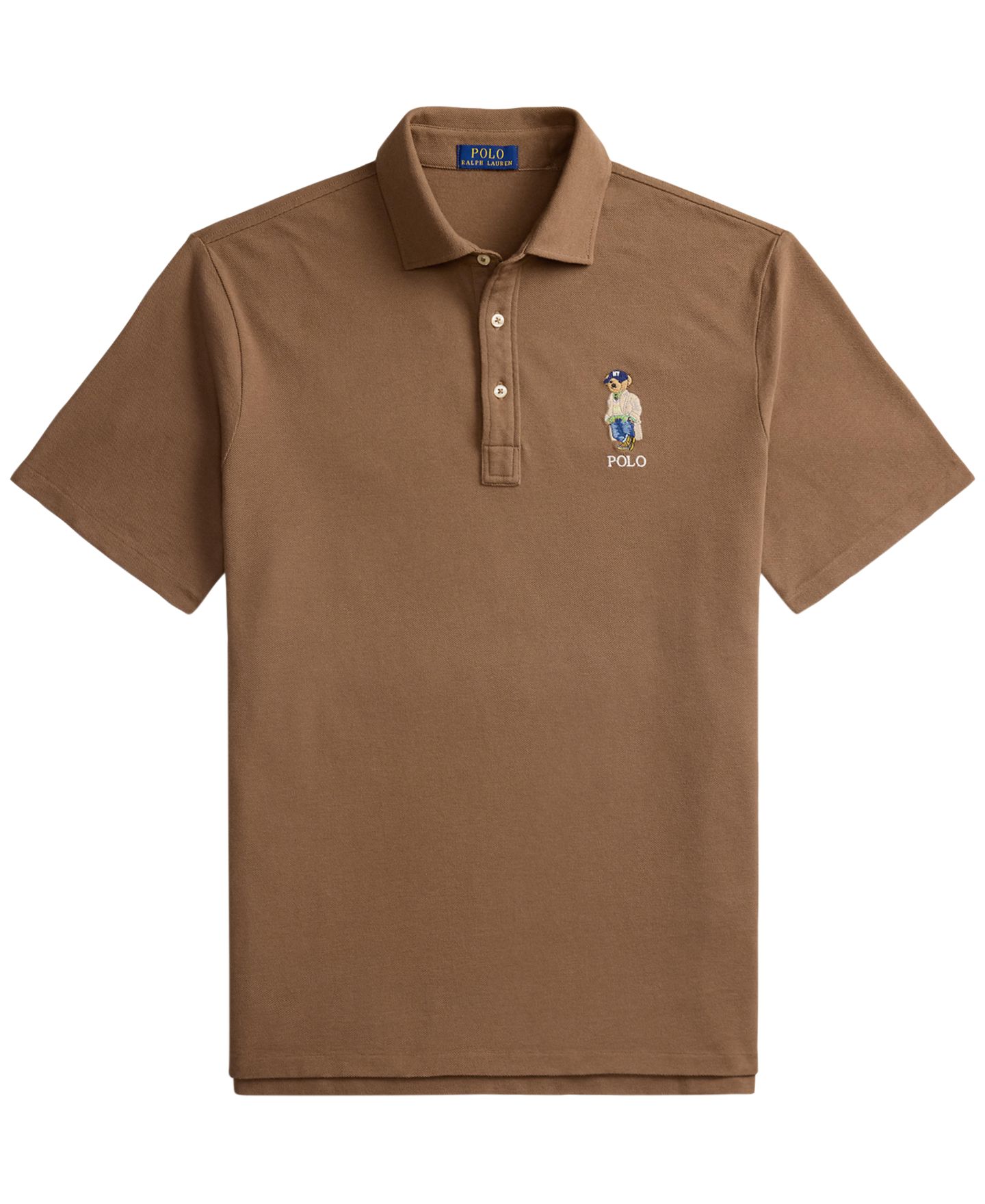 Мужское поло Polo Ralph Lauren Classic-Fit Polo Bear Mesh Polo Shirt, цвет: Коричневый — фото 6