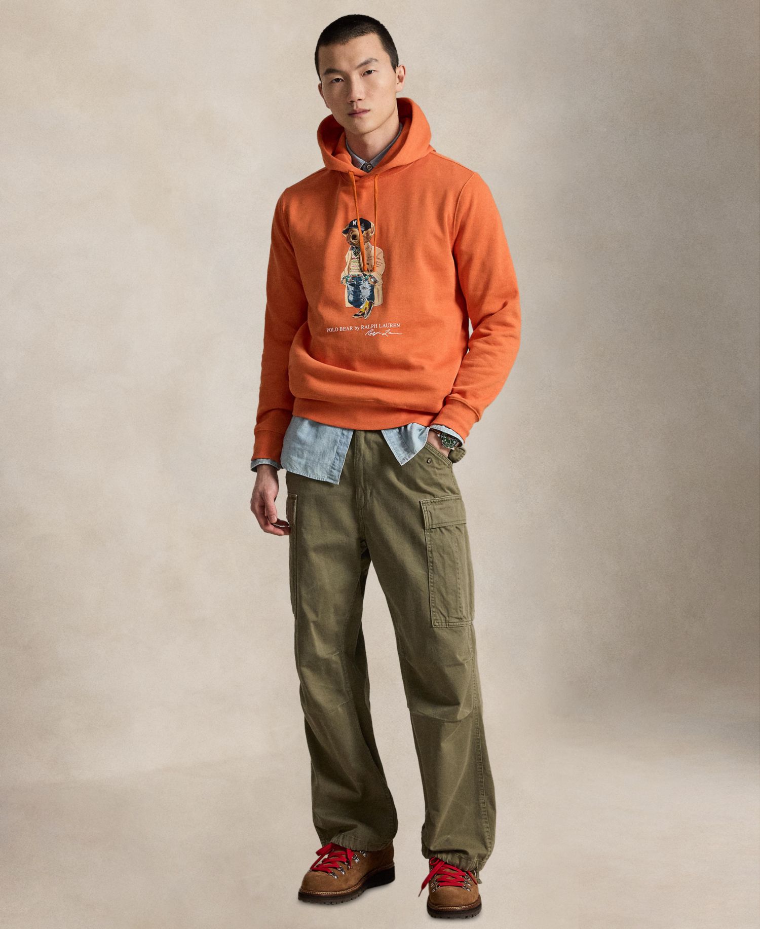 Men's Polo Bear Fleece Hoodie
