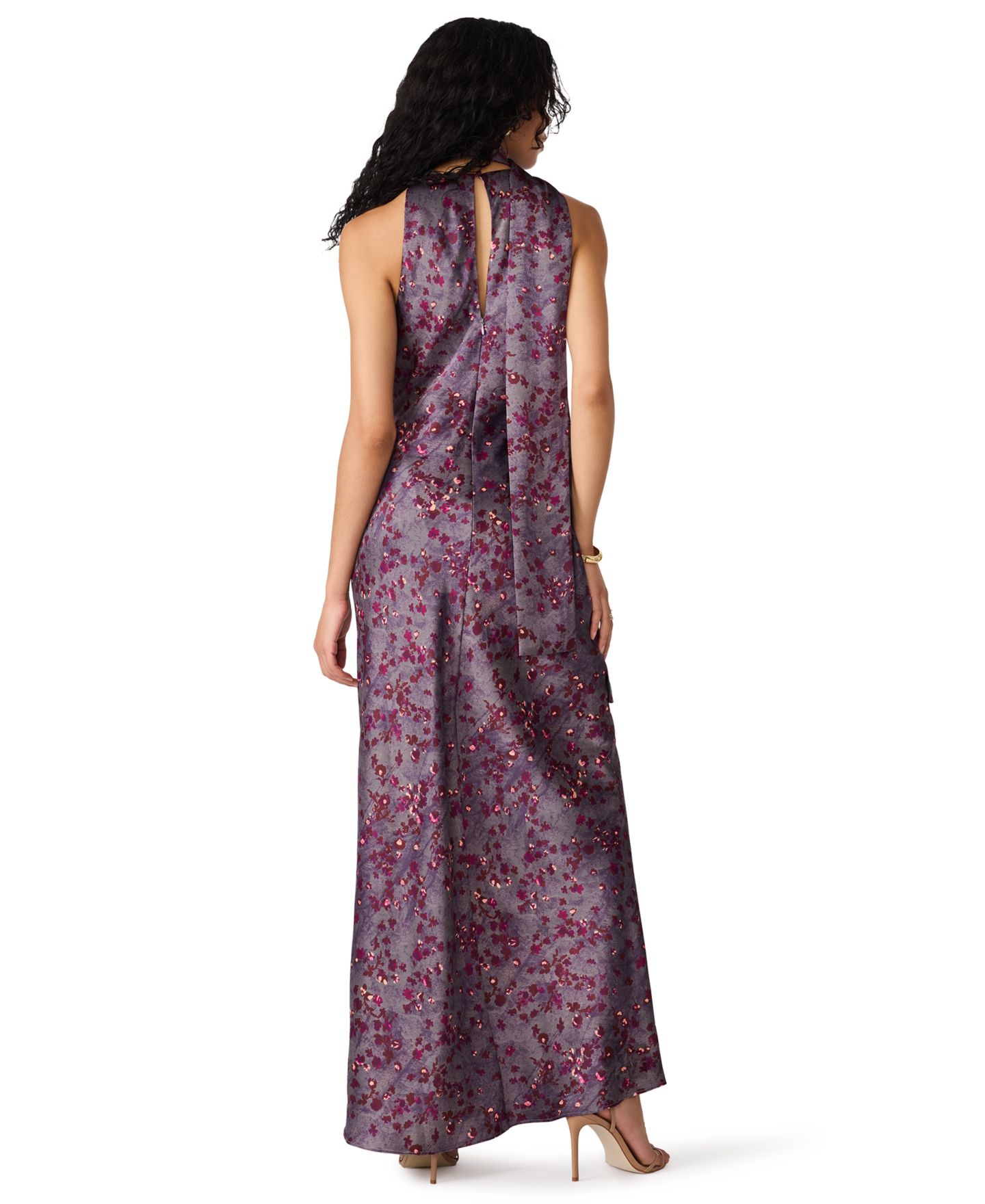 Женское платье Steve Madden Halter Floral-Print, цвет: Фиолетовый разноцветный — фото 5