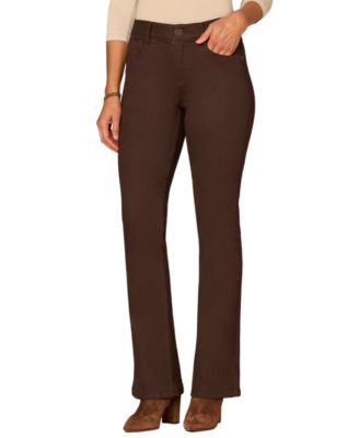 Petite Mid-Rise Twill Bootcut Jeans