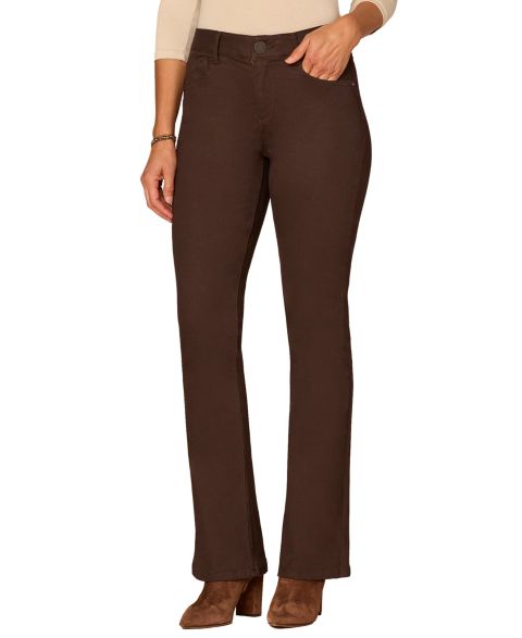 Женские джинсы Democracy Petite Mid-Rise Twill Bootcut, цвет: Коричневый