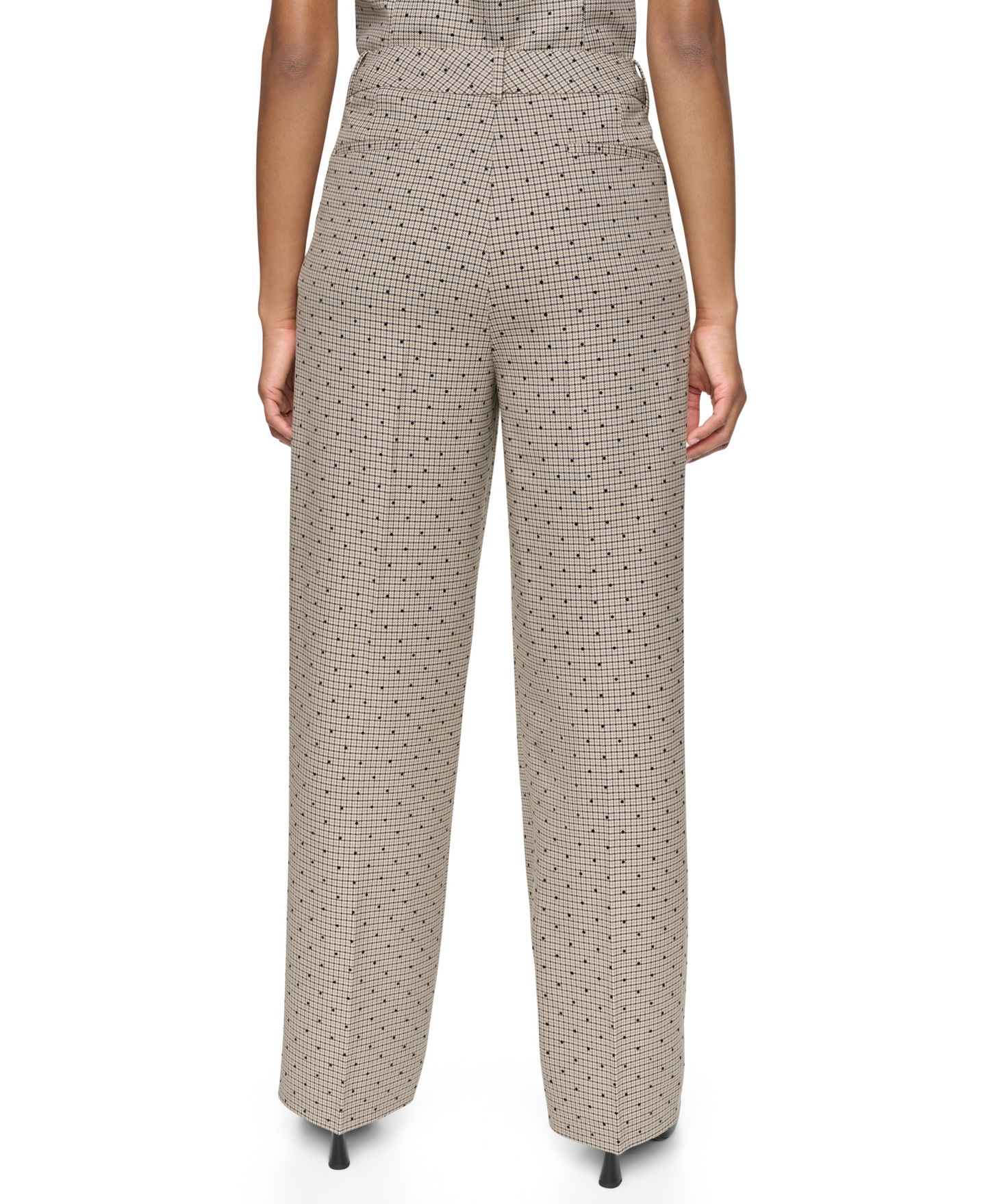 Женские брюки DKNY High-Rise Straight-Leg Full-Length Pants, Regular & Petite, цвет: Чёрный разноцветный — фото 6