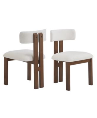 2-Piece Modern Armless Dining Chairs, Metal Legs, Minimalist Kitchen Chairs