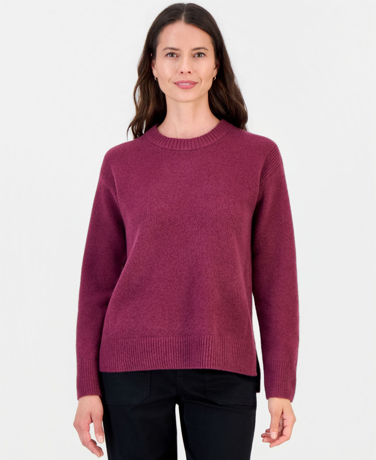 Petite Luxsoft Long-Sleeve Crewneck Sweater