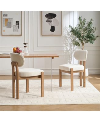 2 Pack Modern Dining Chairs, Soft Sponge Fabric Upholstered Kitchen Chairs Side Chairs