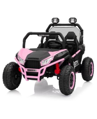 2-Seater Electric Ride-On UTV Car, Remote Control, Spring Suspension, LED Lights, Wireless, Spacious Seat, Treaded Tires, Metal Frame